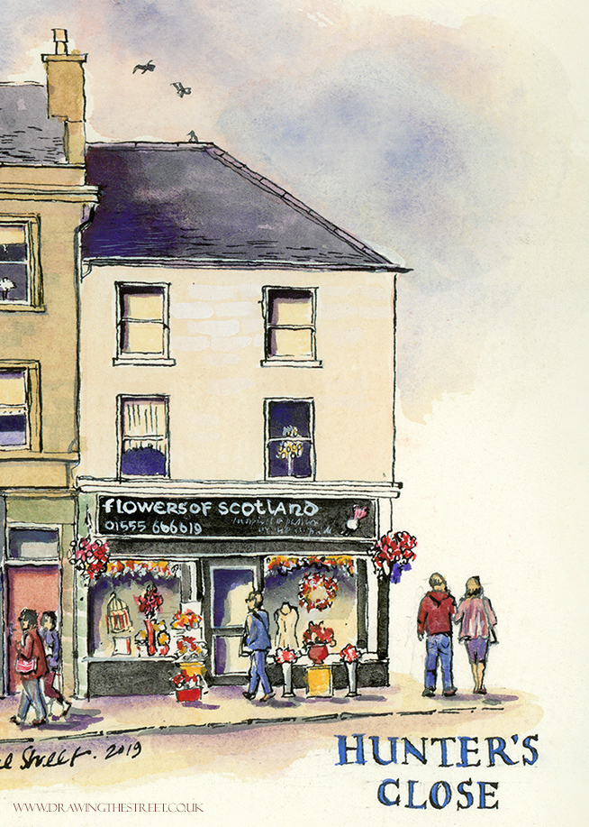 drawing of Flowers of Scotland by ronnie cruwys